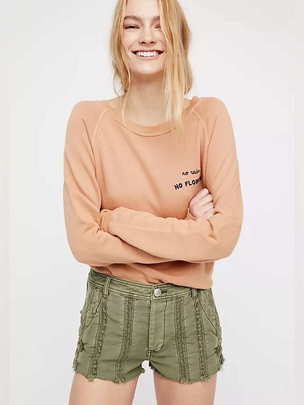 Free People Great Expectations Lace Cutoff Shorts Size 4
